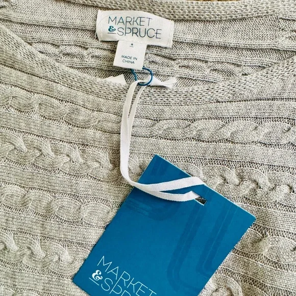 Gray Textured Sweater by Market & Spruce, Size S - Picture 3 of 4